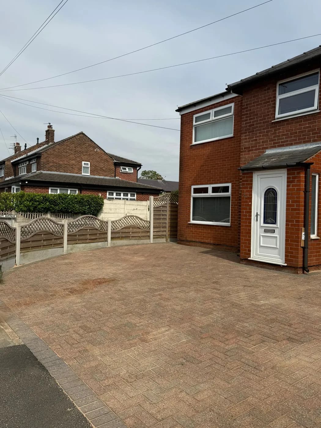 Restored block-paved driveway, bright and tidy and ready to use