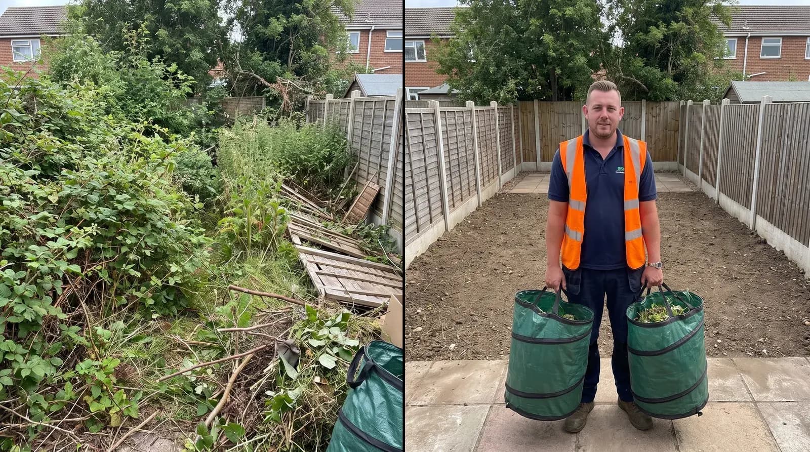 Before and after garden clearance in Chester by Chester Property & Garden Maintenance