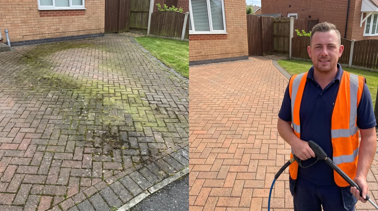 Before and after pressure washing & surface treatments in Chester by Chester Property & Garden Maintenance