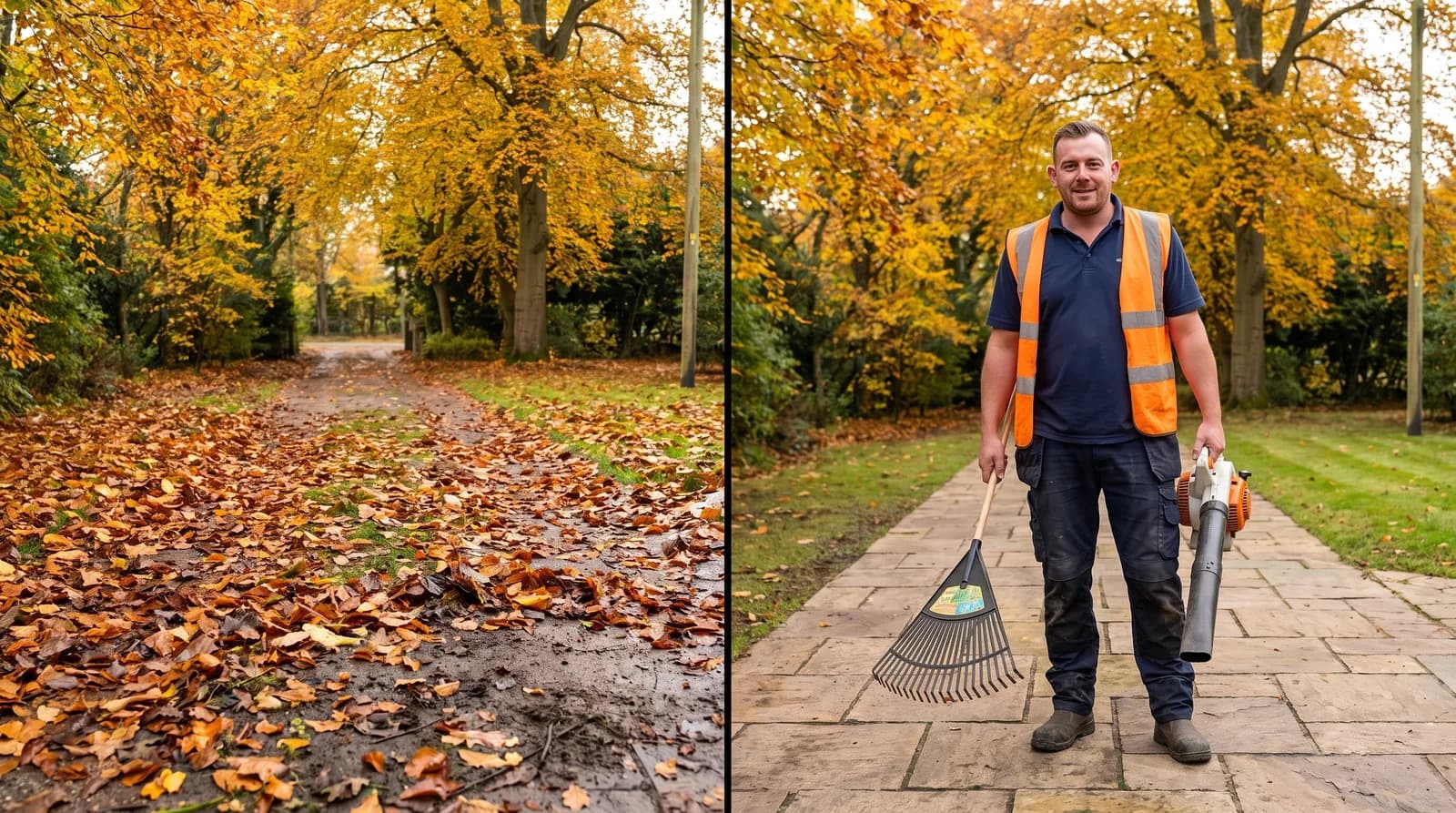 Before and after seasonal property maintenance in Chester by Chester Property & Garden Maintenance