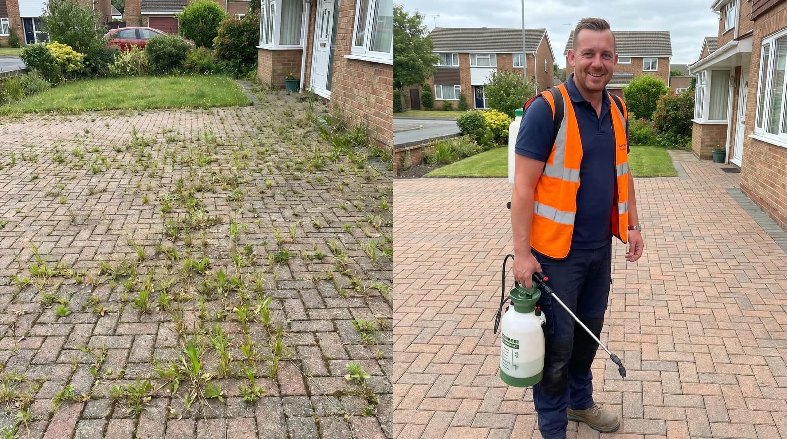 Before and after weed control in Chester by Chester Property & Garden Maintenance